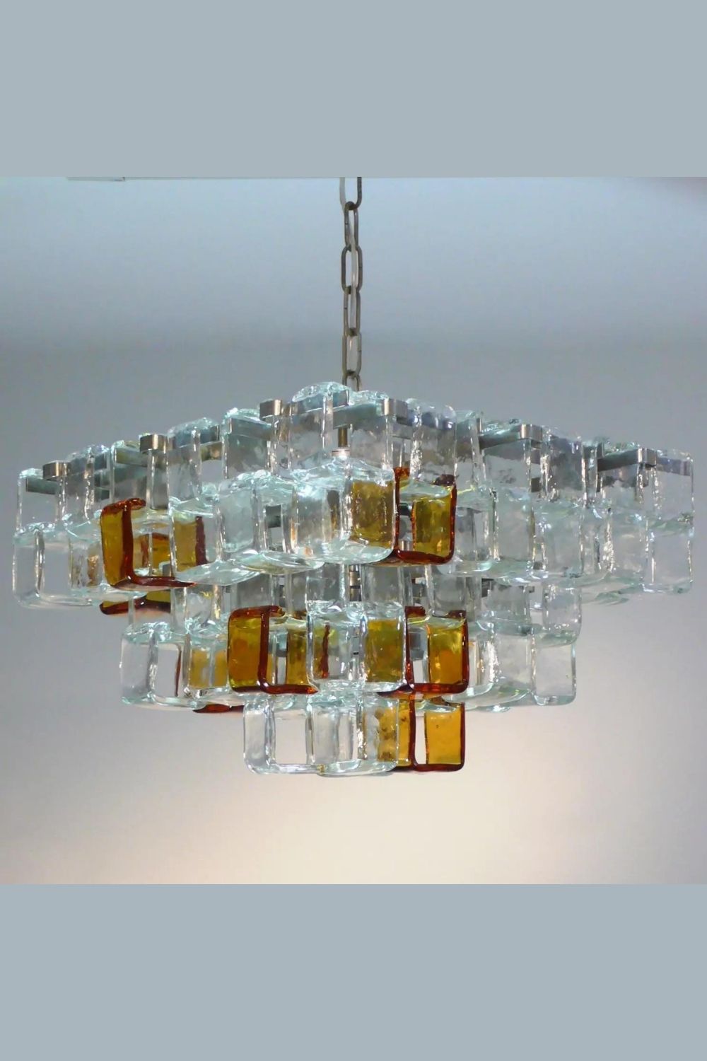 Amber & Clear Art Chandelier - view 3 | everlamps