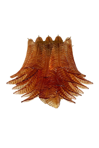 Amber Fern-Leaf Art Glass Ceiling Light | everlamps