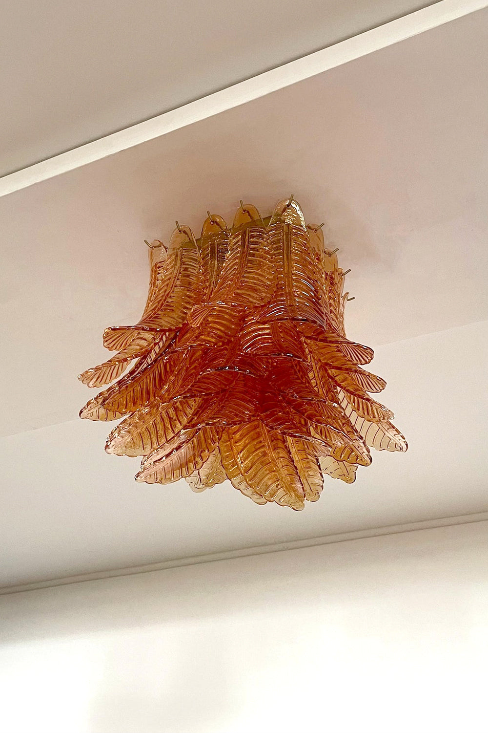 Amber Fern-Leaf Art Glass Ceiling Light - view 16 | everlamps