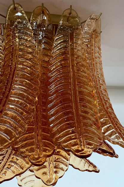 Amber Fern-Leaf Art Glass Ceiling Light - view 17 | everlamps