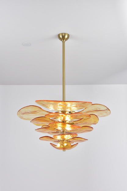 Amber Glass Chandelier - view 2 | everlamps