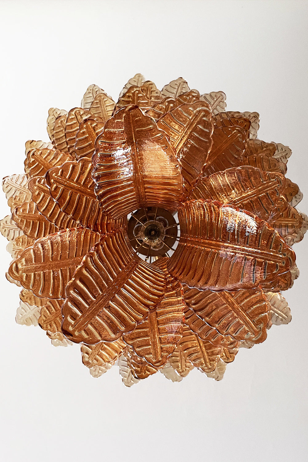 Amber Art Glass Leaf Chandelier - view 18 | everlamps