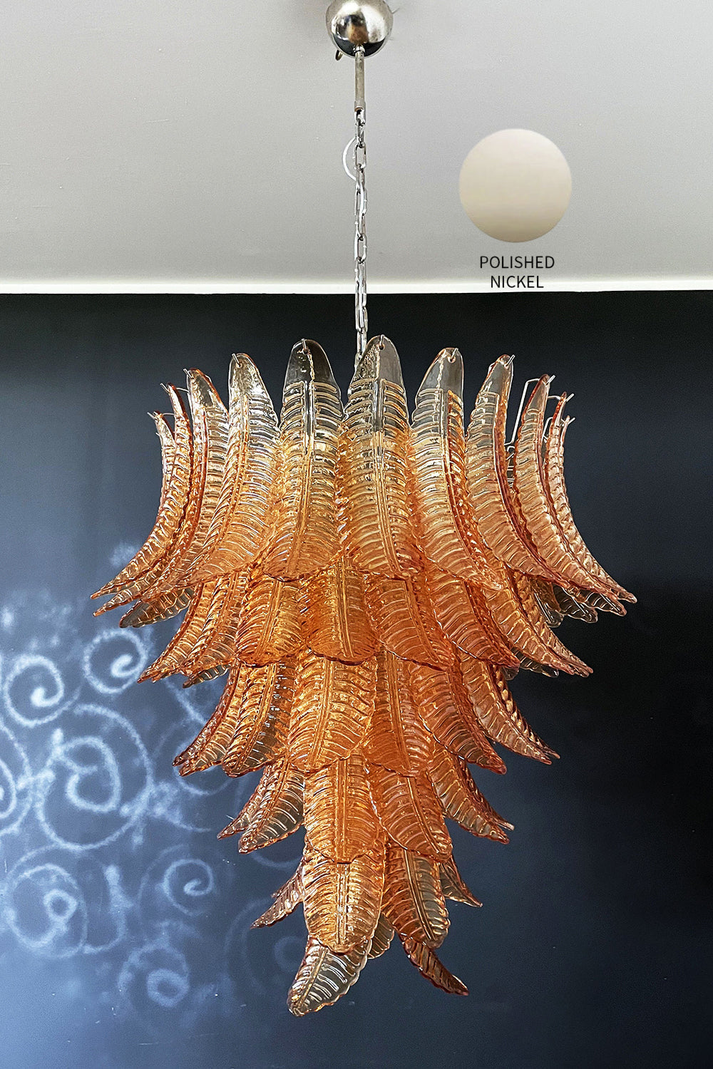 Amber Art Glass Leaf Chandelier - view 21 | everlamps