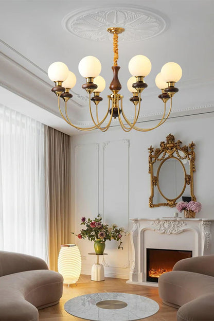 American Retro Glass Ball Chandelier - view 5 | everlamps