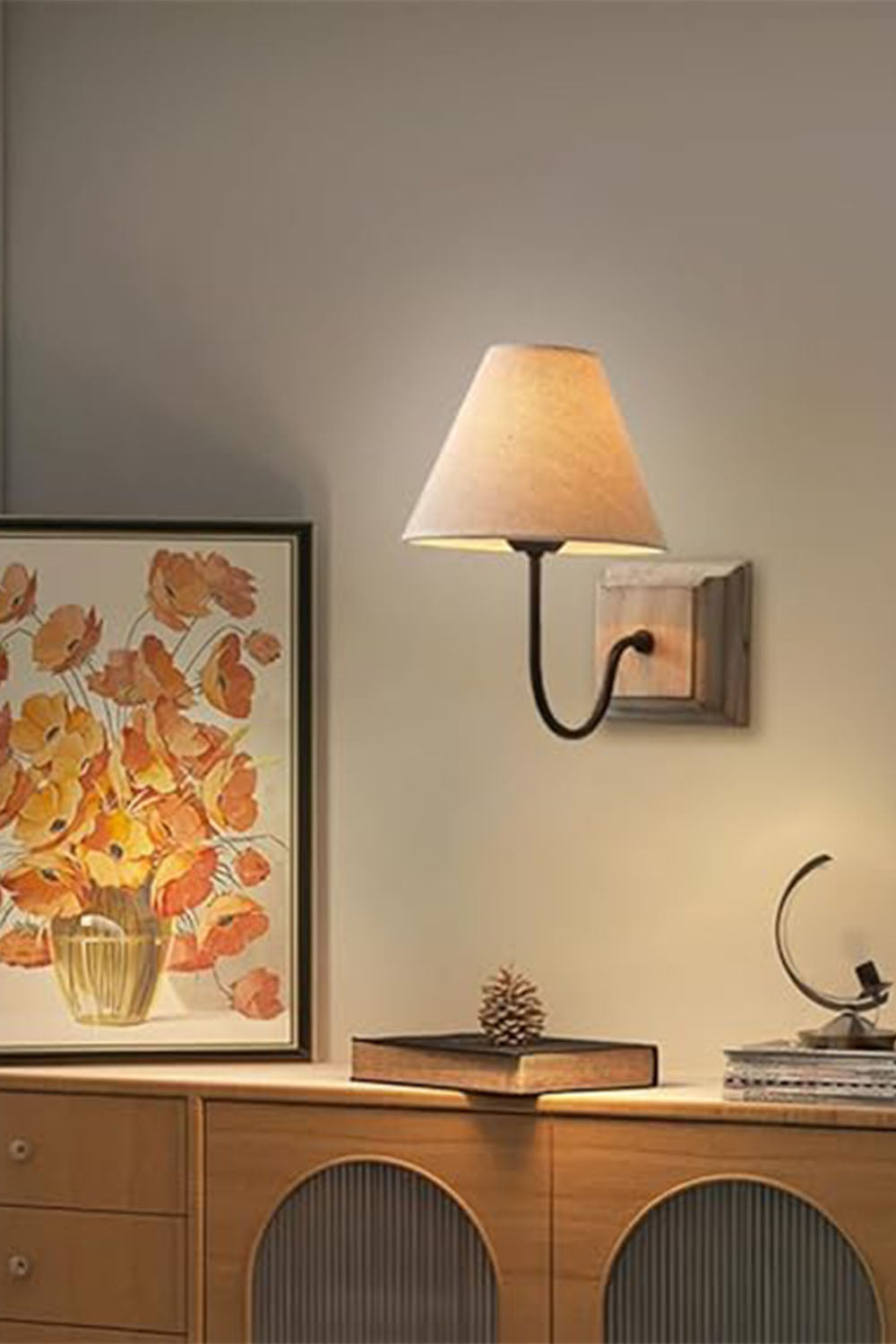 American Simple Solid Wood Wall Lamp - view 4 | everlamps