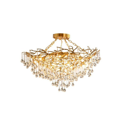 Arcadia Branch Brass Chandelier