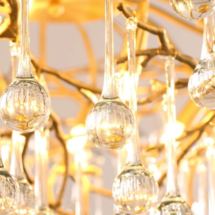 Arcadia Branch Brass Chandelier