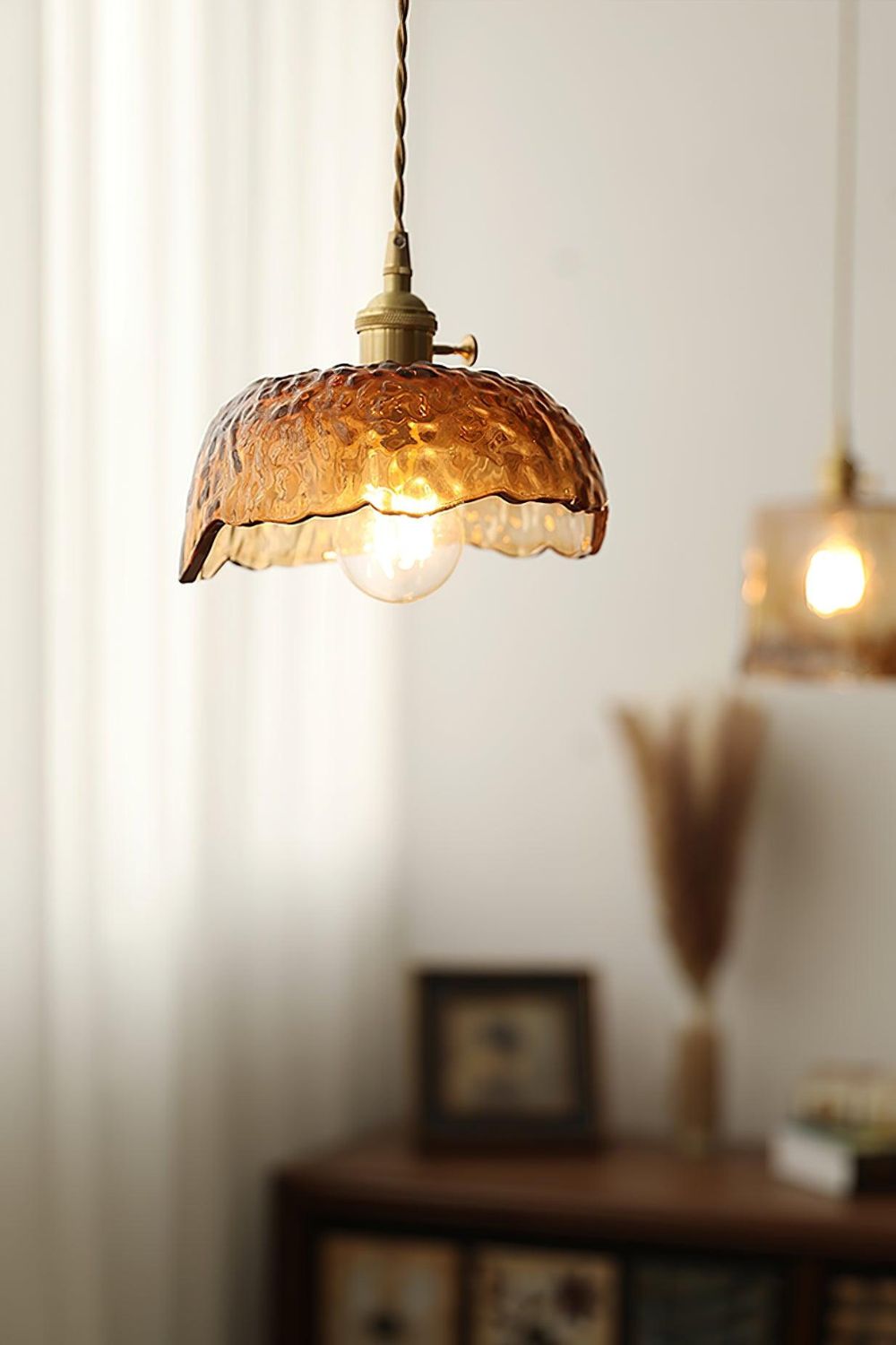 Antique Brown Glass Pendant Light - view 6 | everlamps