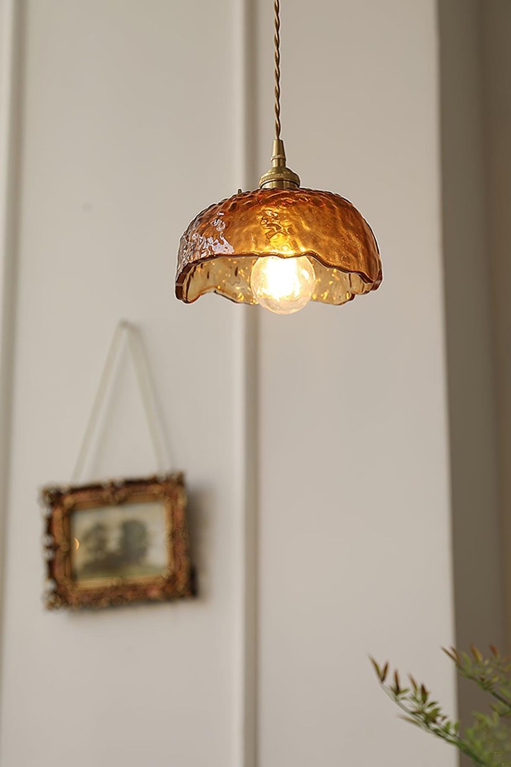 Antique Brown Glass Pendant Light - view 7 | everlamps