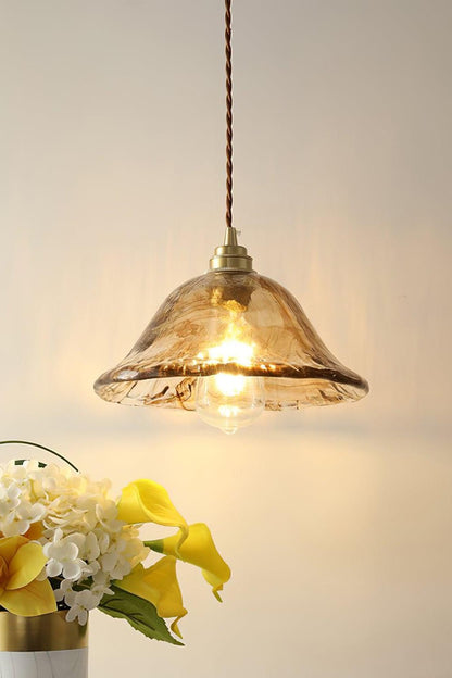 Antique Brown Glass Pendant Light - view 2 | everlamps