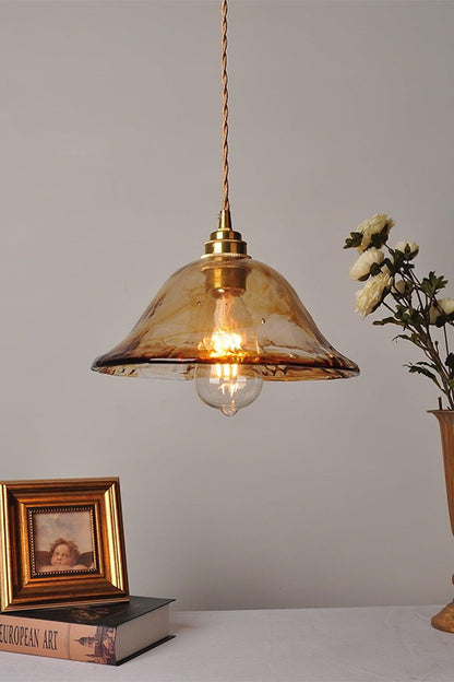 Antique Brown Glass Pendant Light - view 8 | everlamps