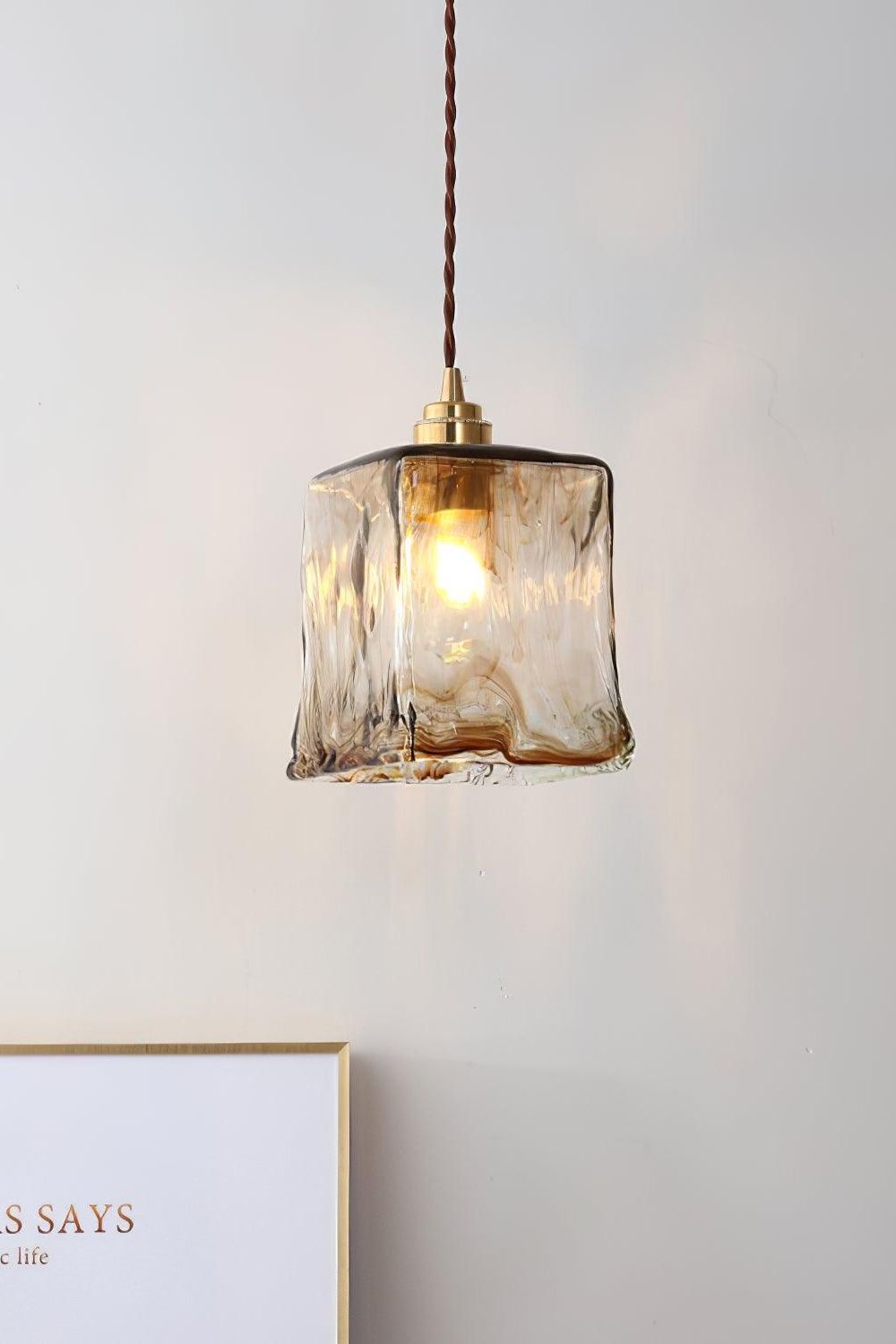 Antique Brown Glass Pendant Light - view 9 | everlamps