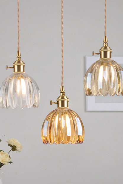 Antique Petal Shape Glass Pendant - view 2 | everlamps