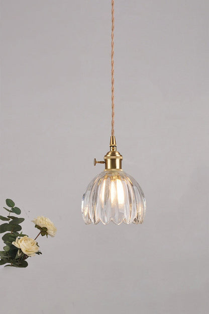 Antique Petal Shape Glass Pendant - view 4 | everlamps