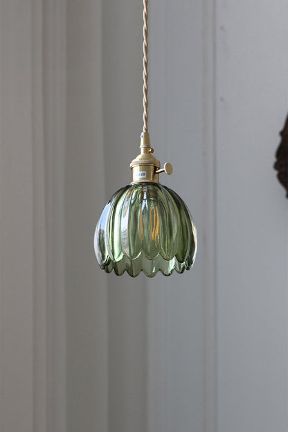 Antique Petal Shape Glass Pendant - view 6 | everlamps