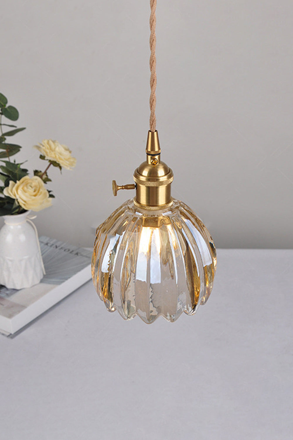 Antique Petal Shape Glass Pendant - view 9 | everlamps