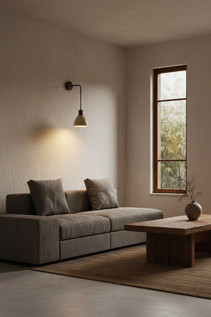 Arched Travertine Wall Light - view 4 | everlamps