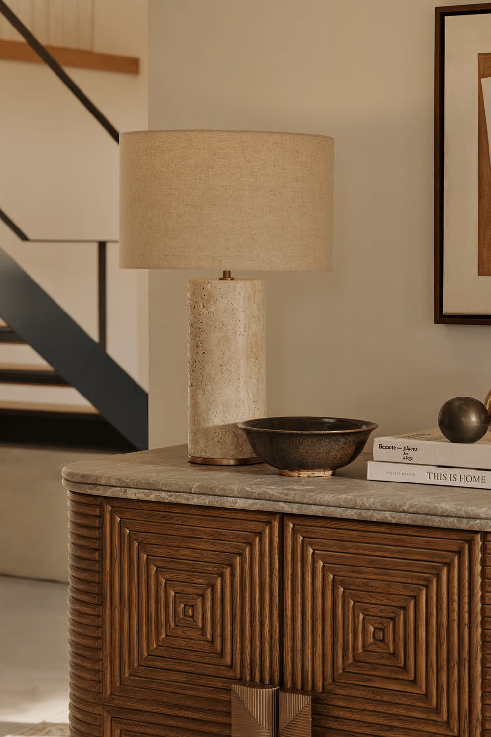 Aria Stone Table Lamp - view 2 | everlamps
