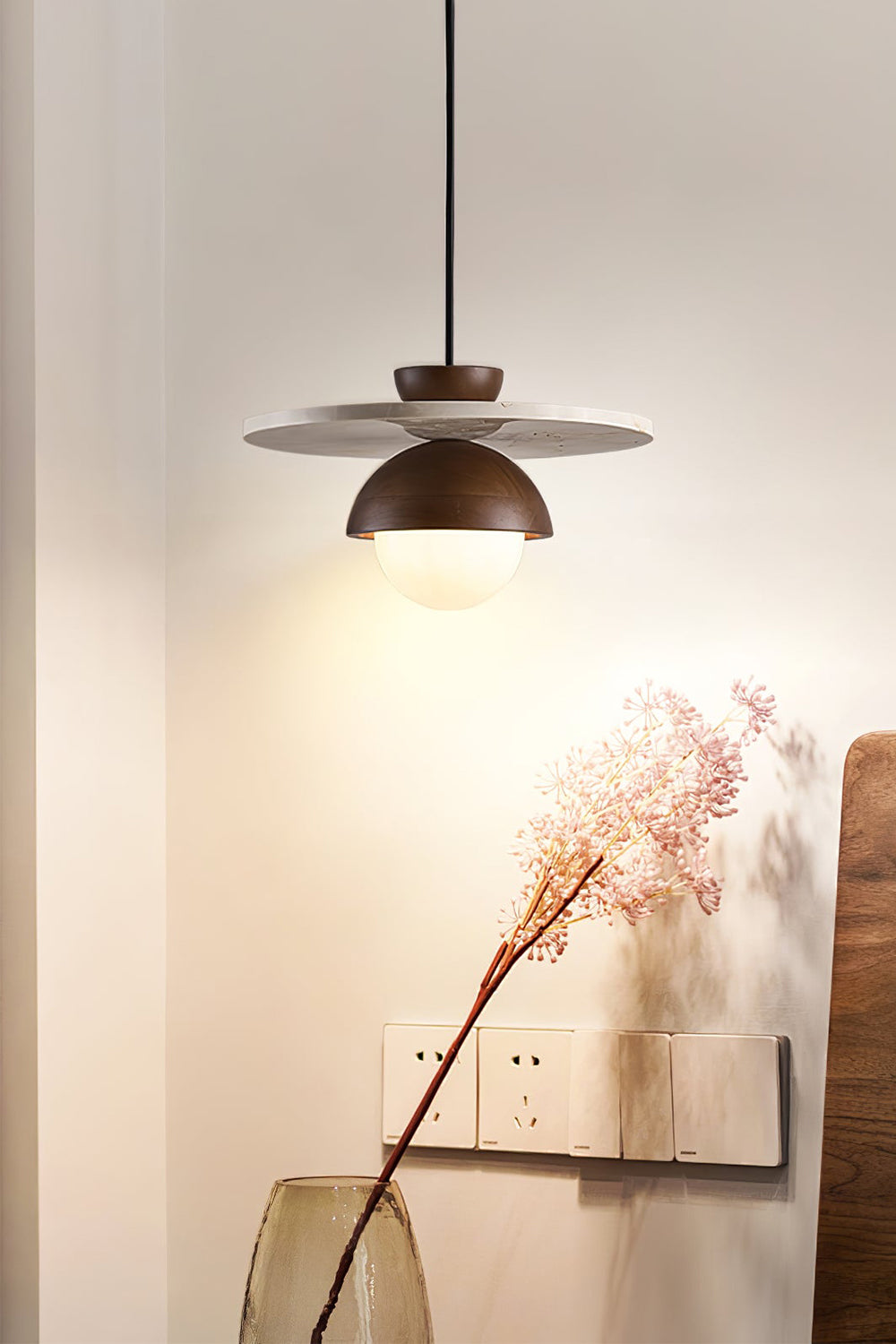 Arlo Travertine Pendant Light - view 2 | everlamps