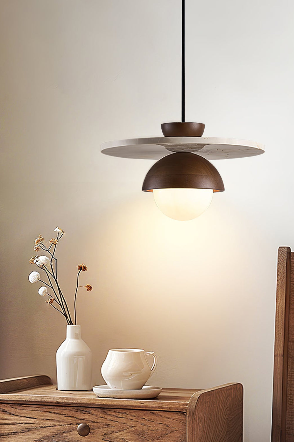 Arlo Travertine Pendant Light - view 3 | everlamps