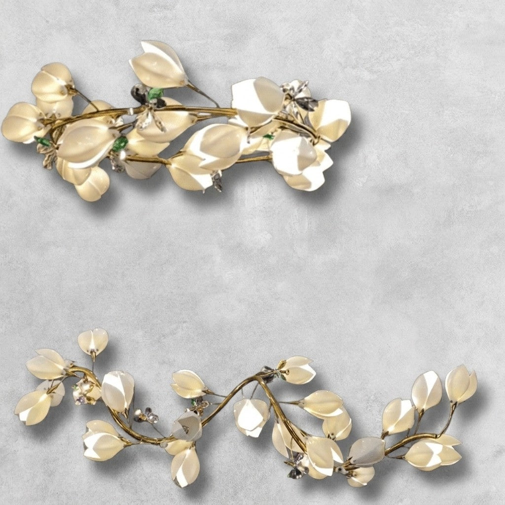 Art Design Creative Ceramic Magnolia Ring/Linear Chandelier for Bedroom/Living Room/Dining Room/Kitchen Island