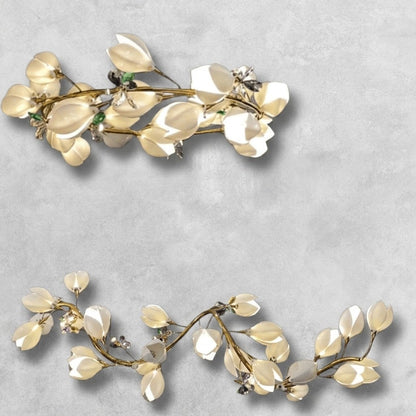 Art Design Creative Ceramic Magnolia Ring/Linear Chandelier for Bedroom/Living Room/Dining Room/Kitchen Island