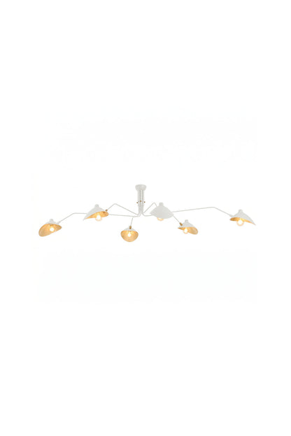 6-arm white articulated spider ceiling light | Metal | Isolated product shot on white background | vexa lamps