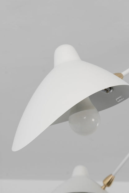 White dome shade profile on spider light | Metal | Close-up showing the sleek curved metal design | vexa lamps