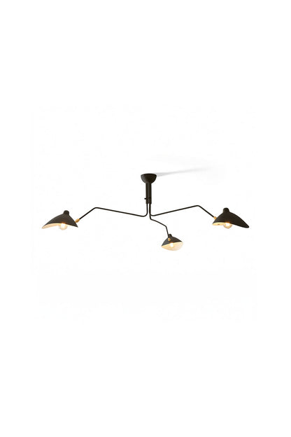 3-arm white articulated spider ceiling light | Metal | Isolated product shot on white background | vexa lamps