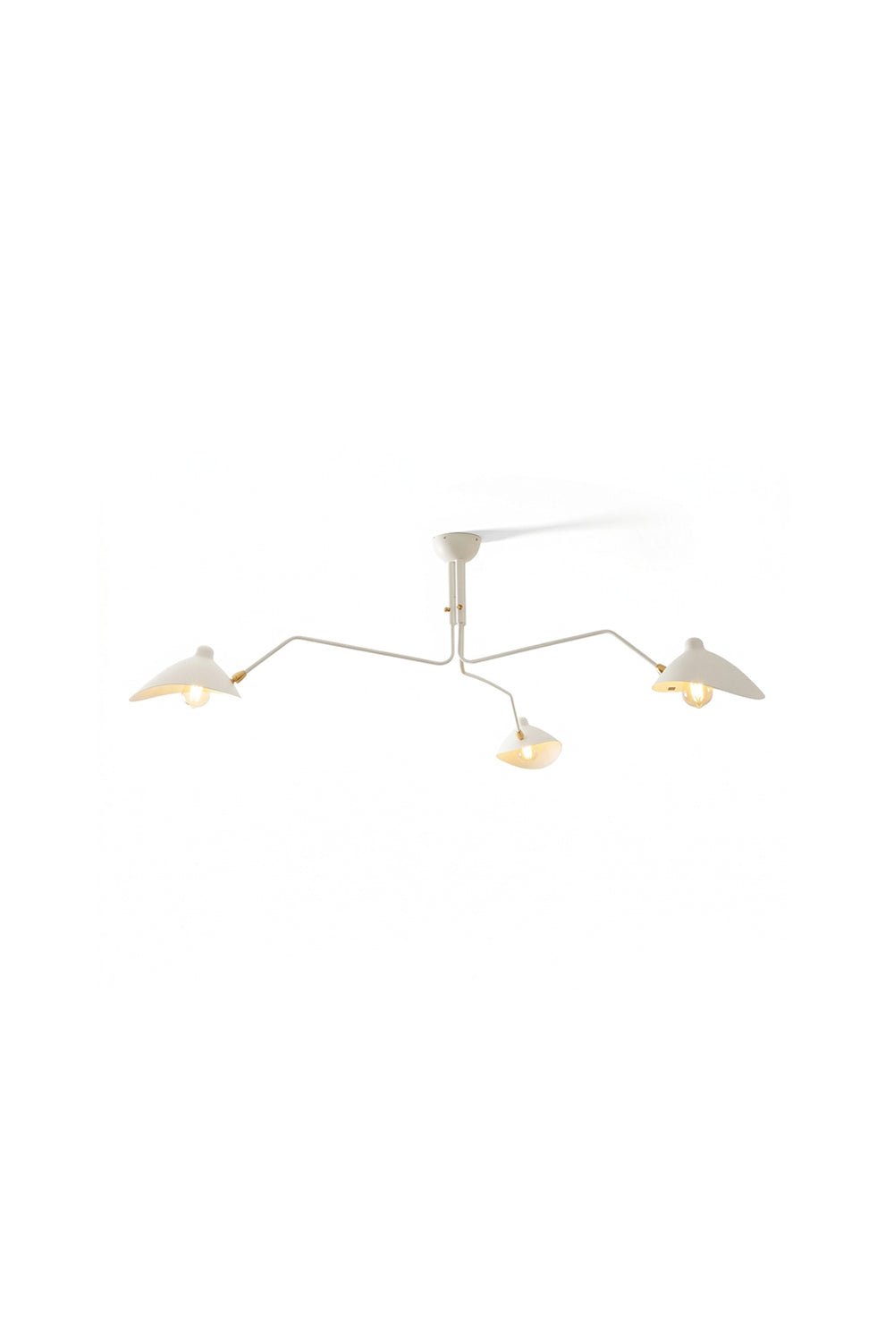 3-arm white articulated spider ceiling light | Metal | Isolated product shot on white background | vexa lamps