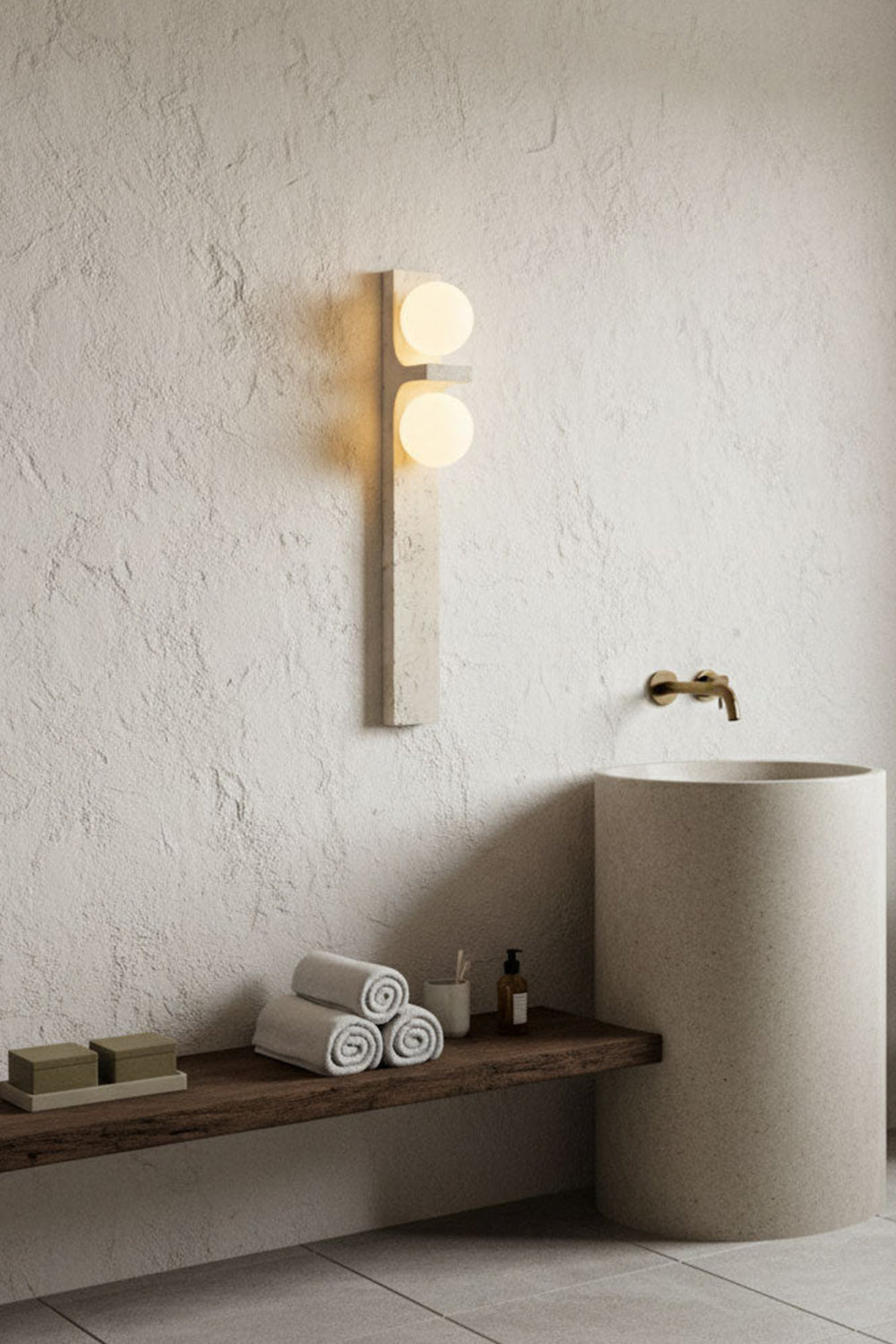 Asymmetrical Travertine Wall Sconce - view 17 | everlamps