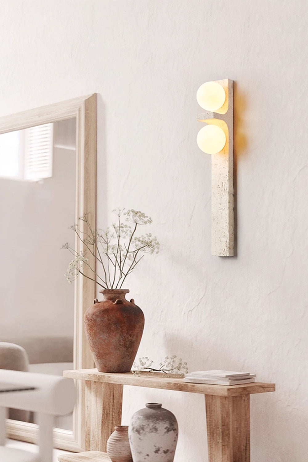 Asymmetrical Travertine Wall Sconce - view 20 | everlamps