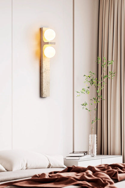 Asymmetrical Travertine Wall Sconce - view 23 | everlamps