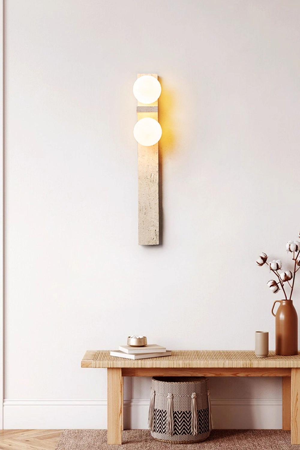 Asymmetrical Travertine Wall Sconce - view 16 | everlamps