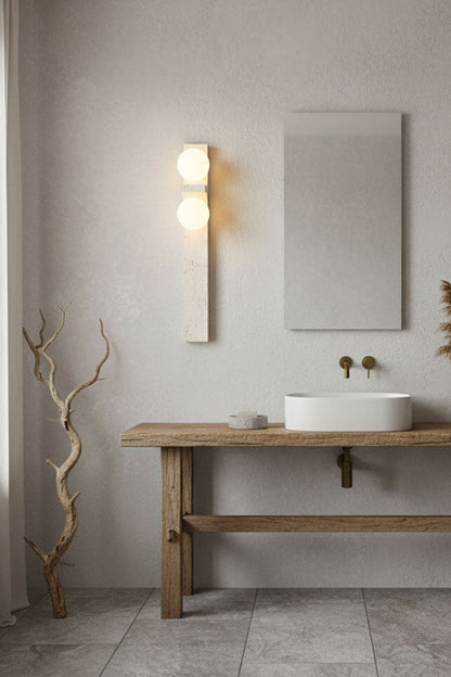 Asymmetrical Travertine Wall Sconce - view 22 | everlamps