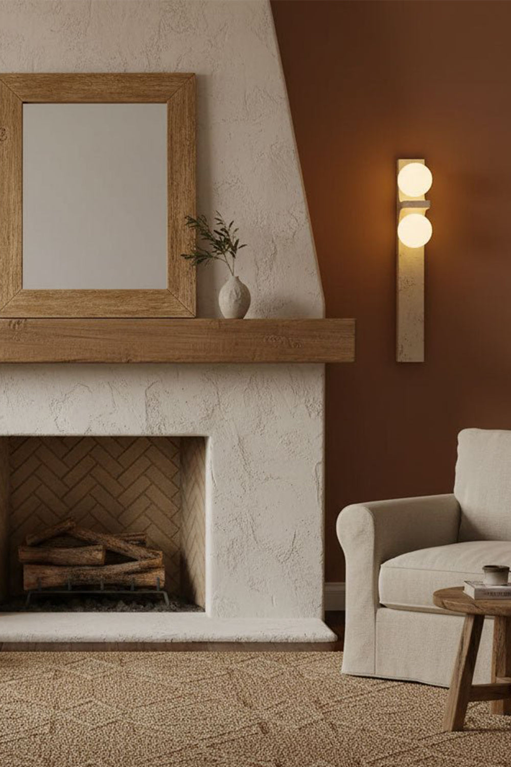 Asymmetrical Travertine Wall Sconce - view 8 | everlamps