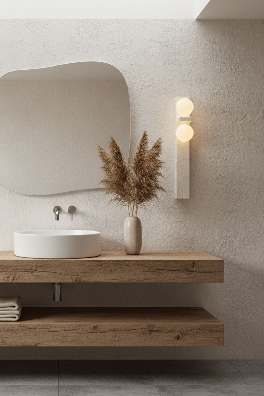 Asymmetrical Travertine Wall Sconce - view 21 | everlamps