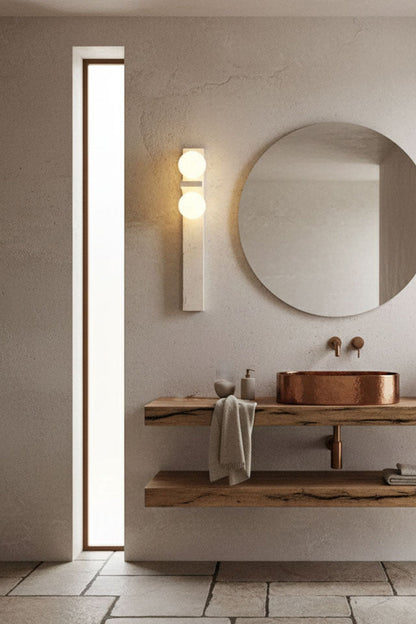 Asymmetrical Travertine Wall Sconce - view 7 | everlamps