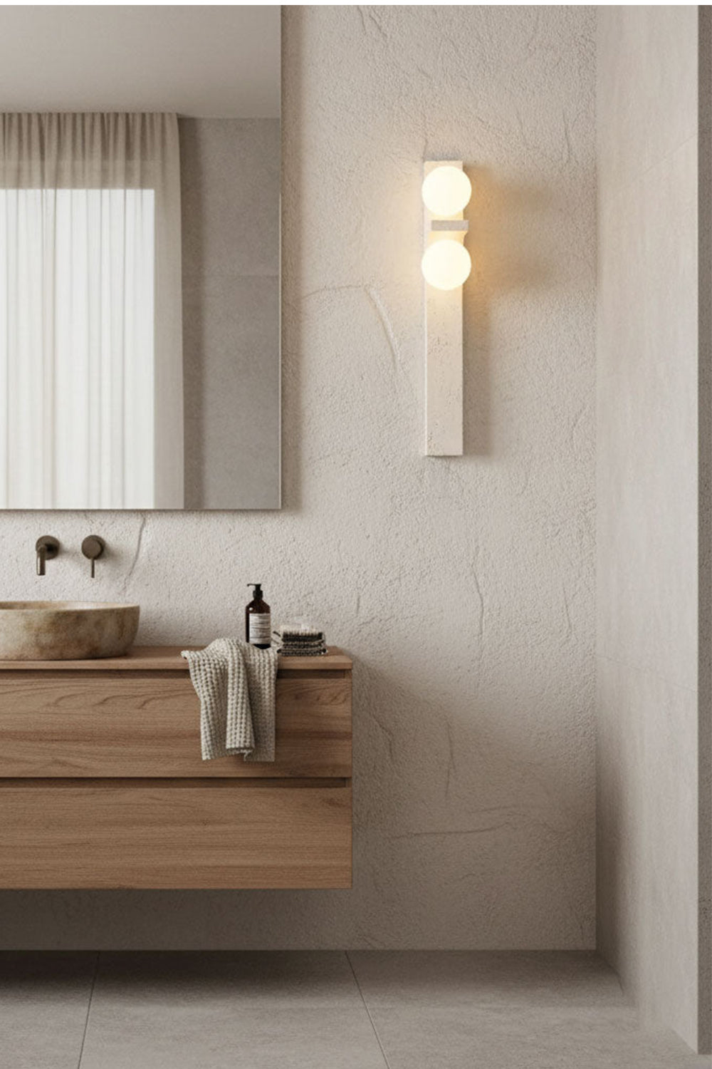 Asymmetrical Travertine Wall Sconce - view 13 | everlamps