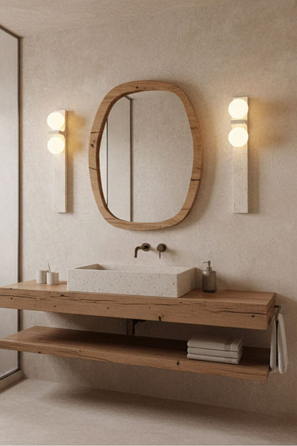 Asymmetrical Travertine Wall Sconce - view 4 | everlamps