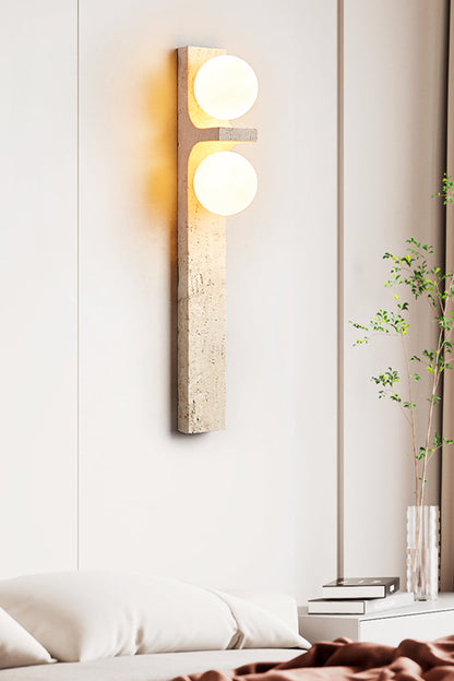 Asymmetrical Travertine Wall Sconce - view 2 | everlamps