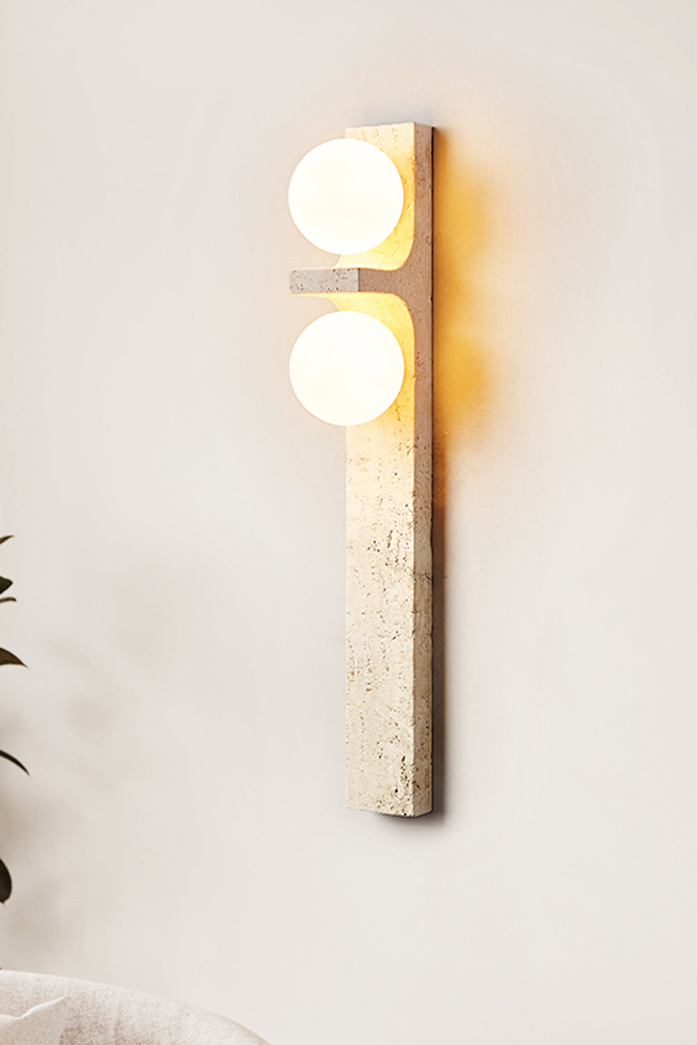 Asymmetrical Travertine Wall Sconce - view 25 | everlamps
