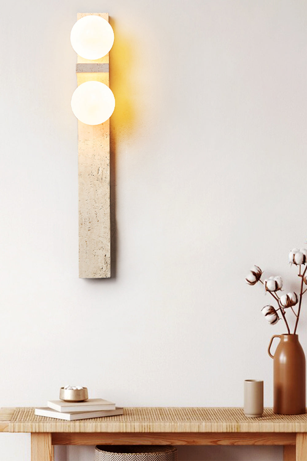 Asymmetrical Travertine Wall Sconce - view 27 | everlamps