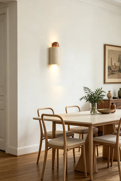 Aura Travertine Wall Sconce for  Dining Room | Samu  Lamp
