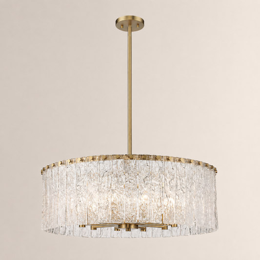 Aura Round Glass Chandelier 27”D 32“D