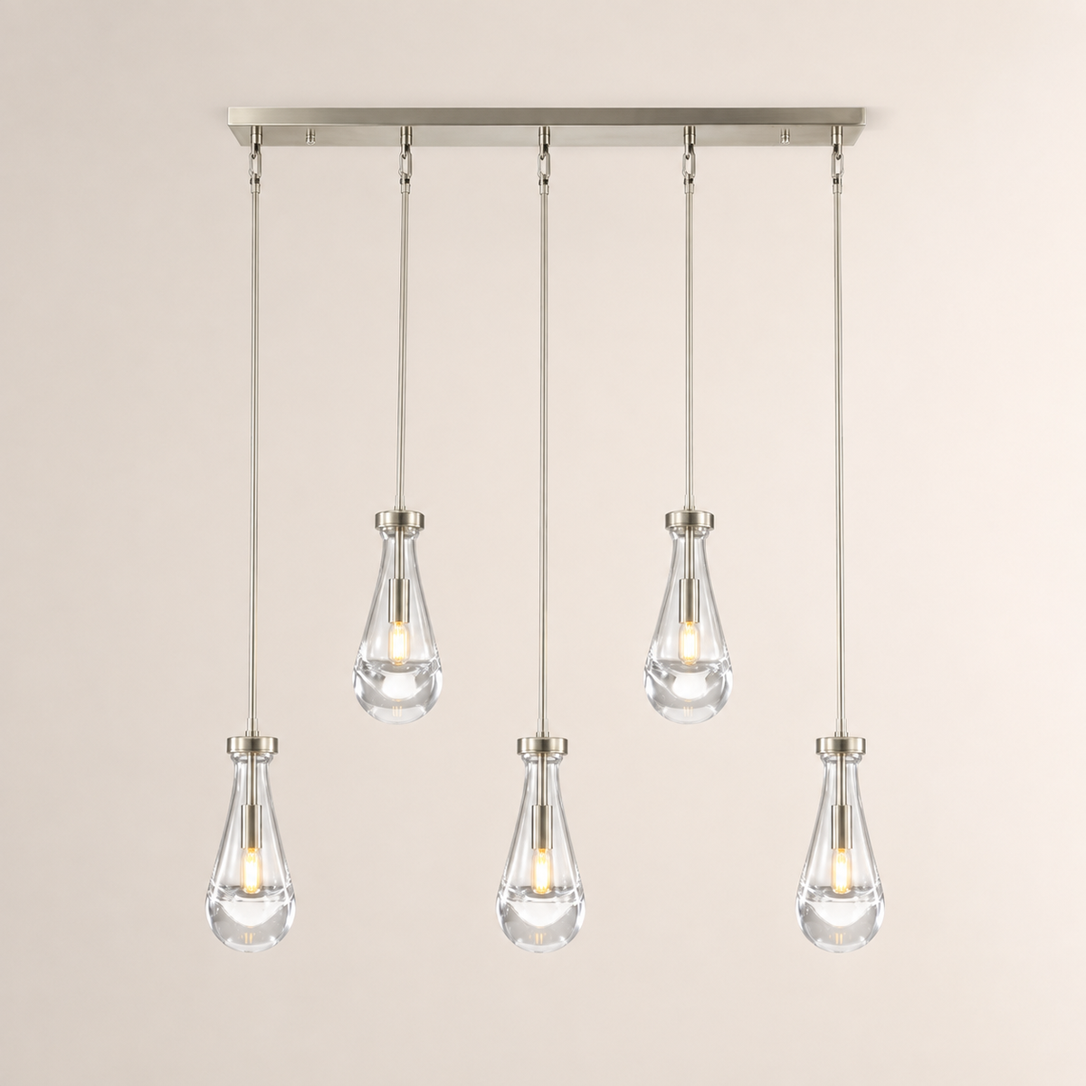 Aurelia Rain Linear Rod Chandelier 36'W