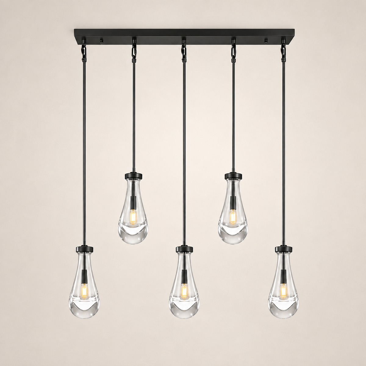 Aurelia Rain Linear Rod Chandelier 36'W