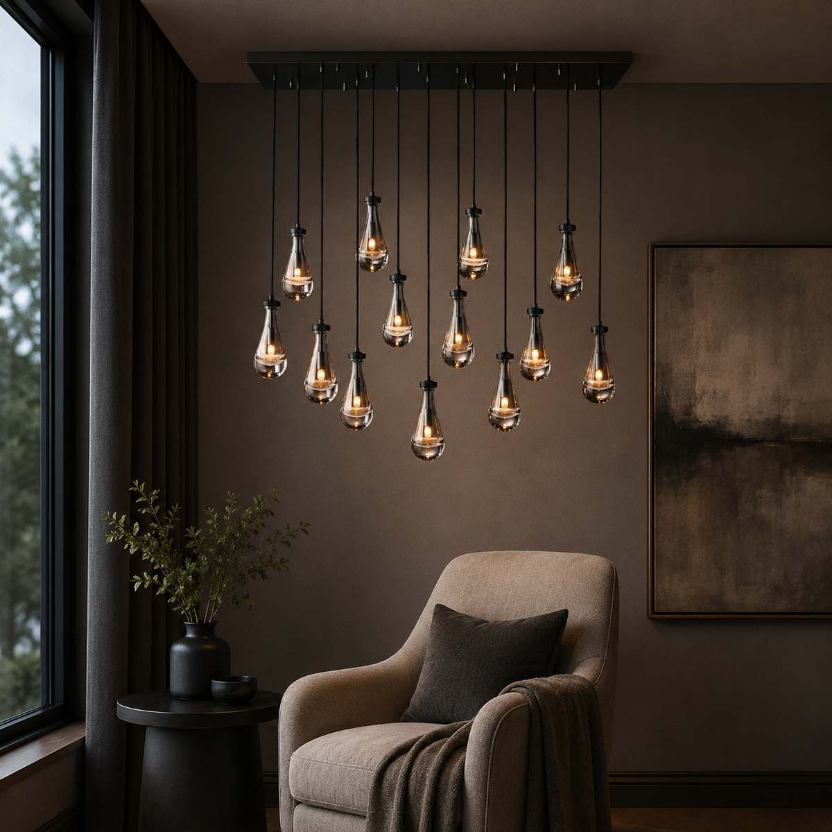 Aurelia Rain Linear Chandelier 72'W