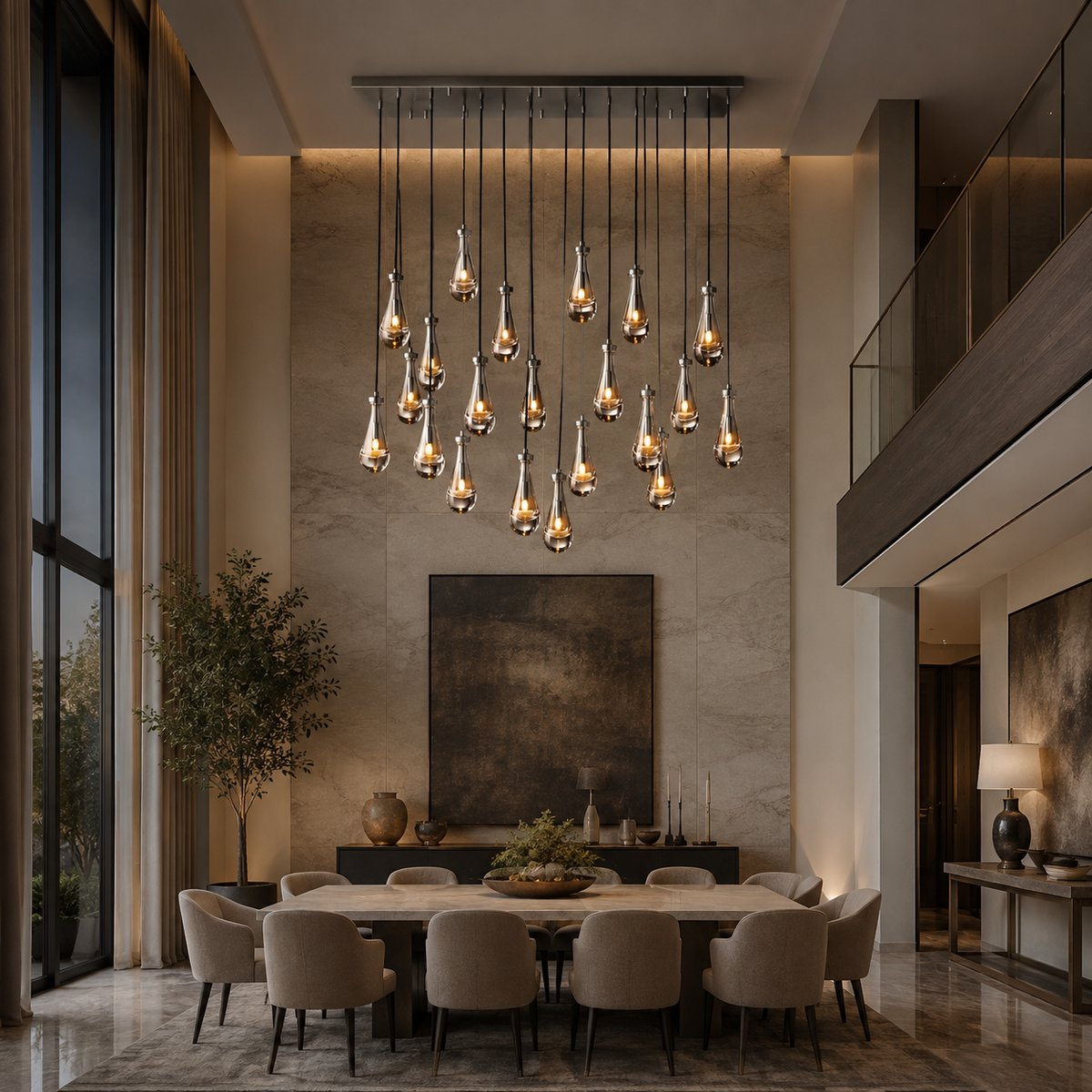 Aurelia Rain Linear Chandelier 72'W