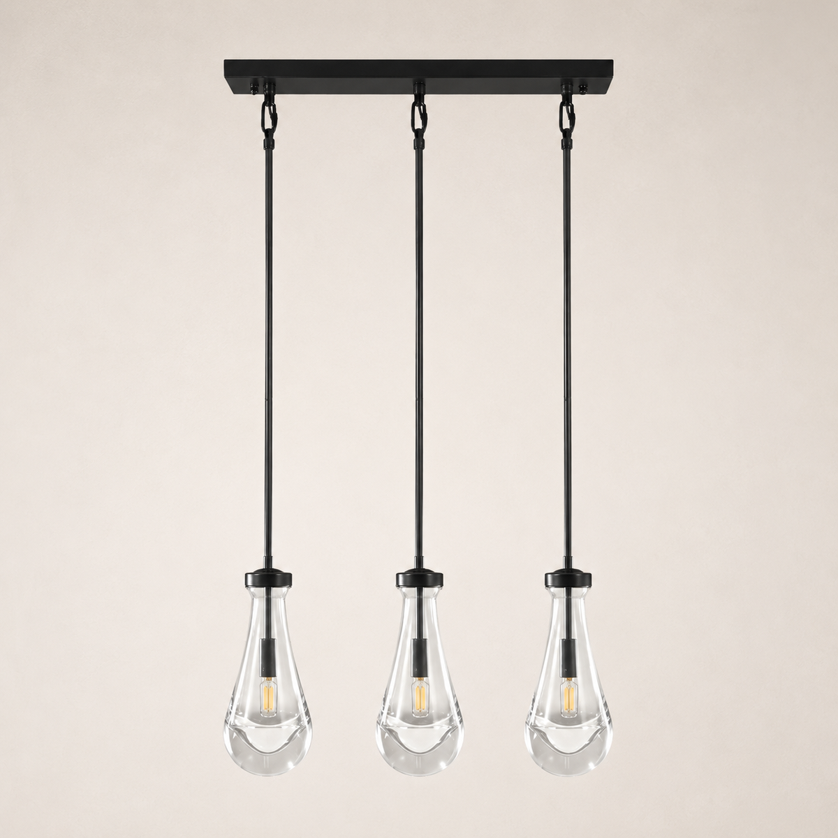 Aurelia Rain Linear Rod Chandelier 22'W